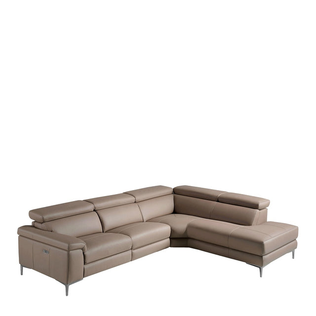DEXARO Ledersofa Nerz Rechts