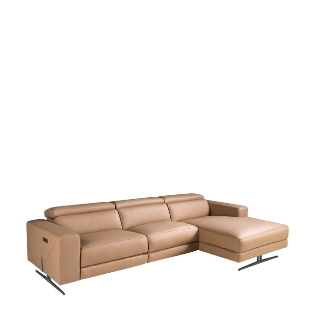 GILVAN Ledersofa Rechts