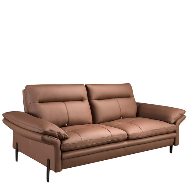 HAVELN Ledersofa Braun 3-Sitzer