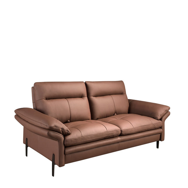 HAVELN Ledersofa Braun 2-Sitzer