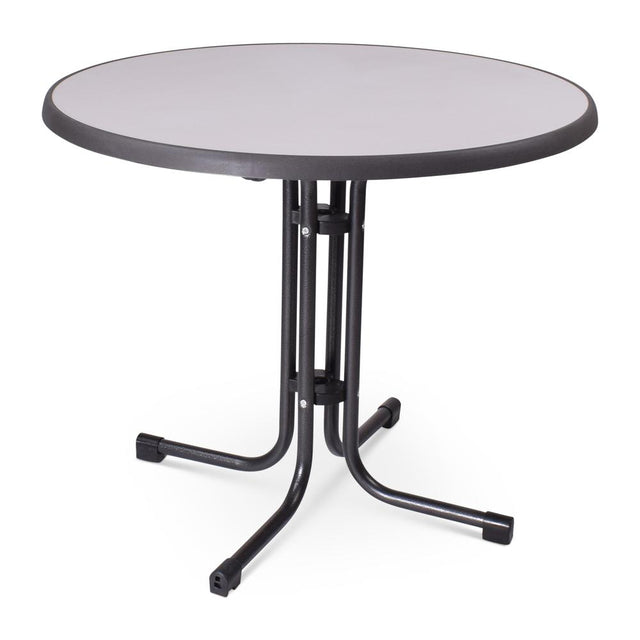 LIMRO – Ø85 cm / Metall gebürstet / Grau Hammerschlag – vollständige Ansicht