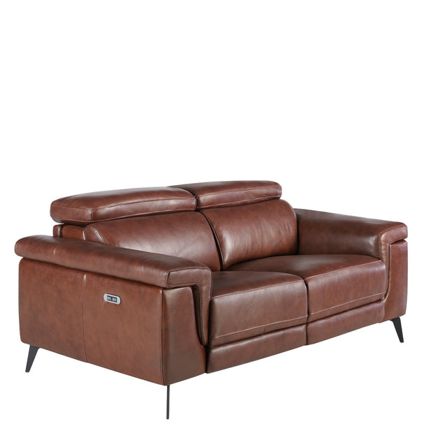 RENVOR Ledersofa Braun 2-Sitzer