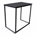 BARTIM 120x70cm – Schwarze Melaminplatte und schwarzes Tischgestell, vollständiger Tisch ohne Bodenschatten