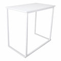 BARTIM 120x70cm – Weiße Melaminplatte und weißes Tischgestell, vollständiger Tisch ohne Bodenschatten