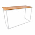 BARTIM 180x70cm – Holzplatte naturell und weißes Tischgestell, vollständiger Tisch ohne Bodenschatten