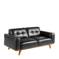 CAVRO Ledersofa Schwarz 2-Sitzer