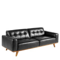 CAVRO Ledersofa Schwarz 3-Sitzer