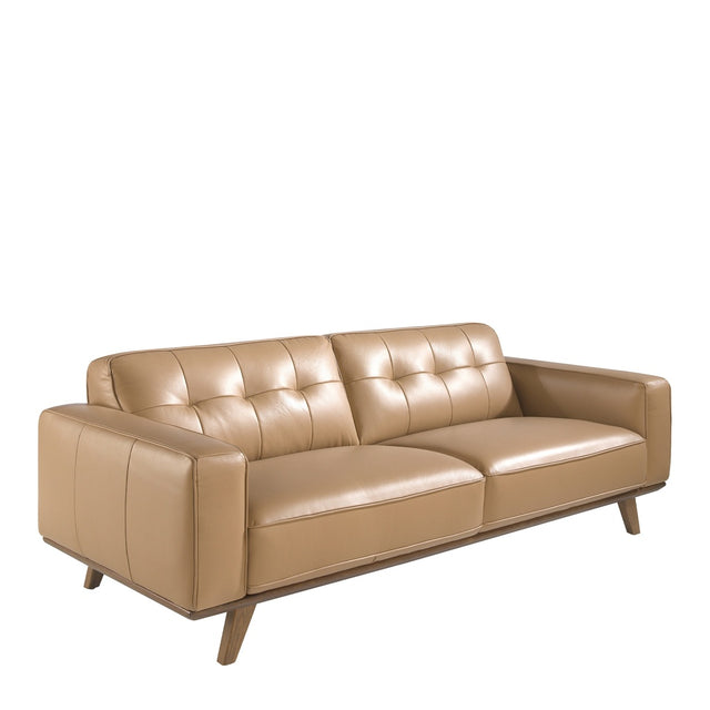 CAVRO Ledersofa Sand 3-Sitzer