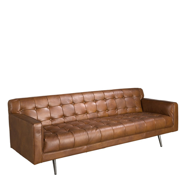 DELVOR Ledersofa 3-Sitzer