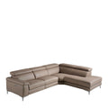 DEXARO Ledersofa Nerz Rechts
