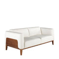 NALVEO Ledersofa Weiß 3-Sitzer