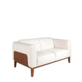 NALVEO Ledersofa Weiß 2-Sitzer