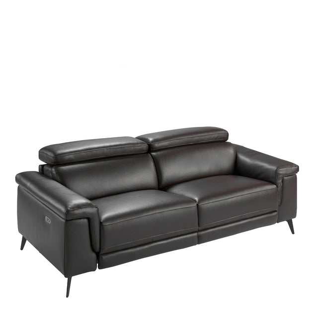 RENVOR Ledersofa Schokoladenbraun 3-Sitzer
