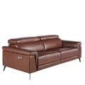 RENVOR Ledersofa Braun 3-Sitzer